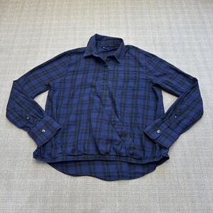 Madewell Shirt Womens XS Blue Plaid‎ Button Down Long Sleeve 100% Cotton Casual